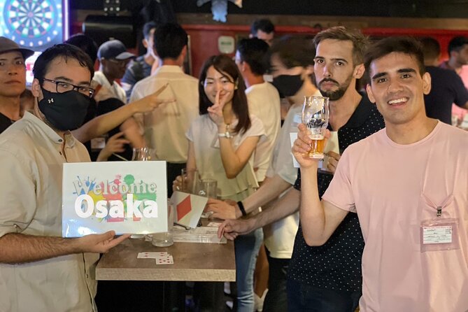 3Hour Osaka Pub Crawl Bar Hopping Nightlife Guided Tour in Namba - Stop 1, HUB Shinsaibashi: The Fast Start and the Easy Meet-Up