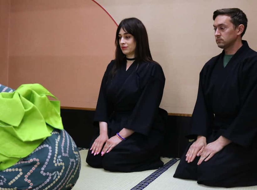 Learn Zen in a class of making Matcha tea near Osaka Castle - Kimono change, samurai guest role, then into the tea room
