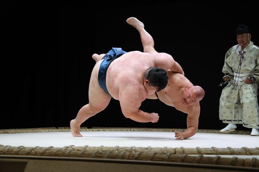 Osaka: Sumo Stage Show with Bento or Snack + Fight & Photo - Where THE SUMO HALL HIRAKUZA OSAKA is in Namba Parks (8F)