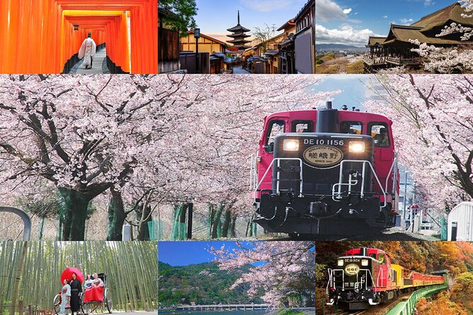 Sagano Romantic Train & Arashiyama, Kiyomizudera, Fushimi Inari Taisha Day Tour - From Osaka to Kyoto Without Route-Finding Stress